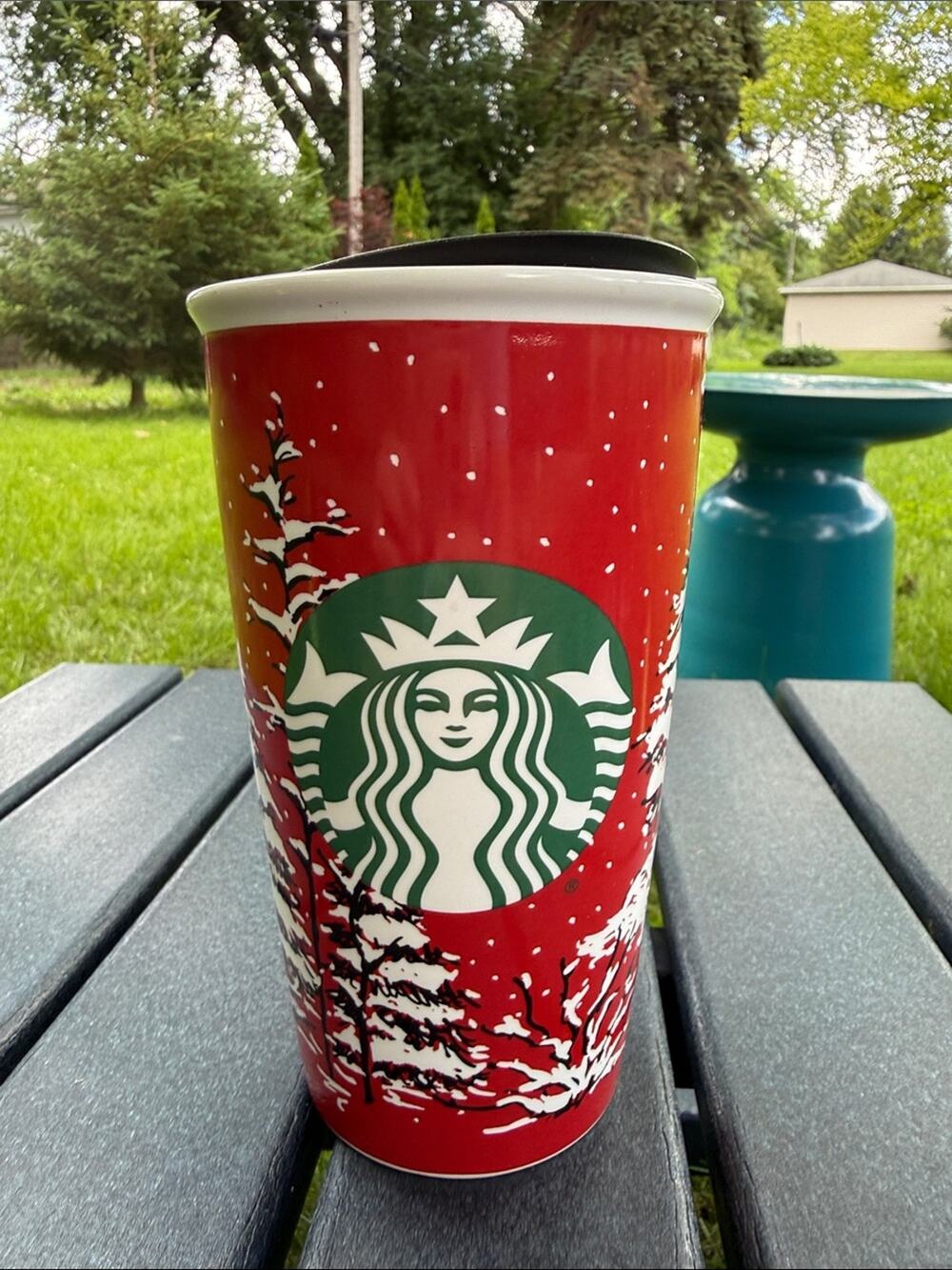 Starbucks 2016 Red Holiday Ceramic Travel Tumbler